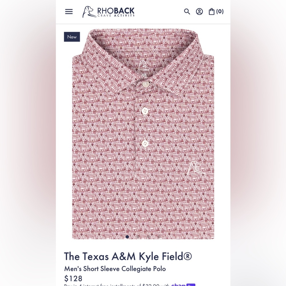 Rhoback Texas A&M Kyle Field polo